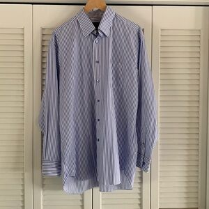 Robert Talbott Classic Blue and White Striped Dress Shirt Men’s Portugal Size L